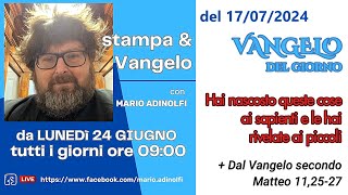 Mario Adinolfi  Stampa e Vangelo del 170724 [upl. by Genesia]