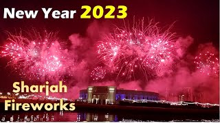 New Year Fireworks 2023  New Years Eve in Sharjah UAE  Al Majaz Waterfront  Happy New Year 2023 [upl. by Doownyl83]