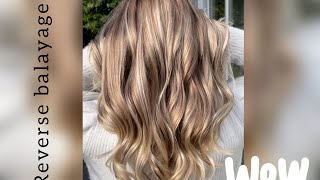 REVERSE BALAYAGE blonde to dark blondBrown [upl. by Akinnej]