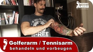 Tennisarm Golferarm  Übungen zur schnellen Behandlung Pt1 [upl. by Rennane]