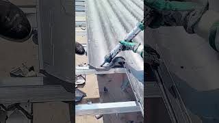 Canopy waterproof glazed tile gluing process Good tools and machinery can increase work efficiency [upl. by Glenda354]