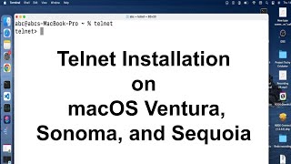 Telnet Installation Guide Working on macOS Ventura Sonoma and Sequoia [upl. by Burkhardt205]