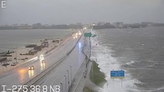 Hurricane Idalia Water moves over Tampa Florida bridge [upl. by Ibbetson]