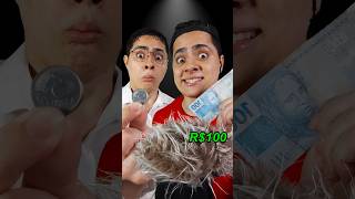 Corte de cabelo de 5 centavos VS 100 reais ✂️💈 asmrbrasil noobvspro humor [upl. by Nilatak269]