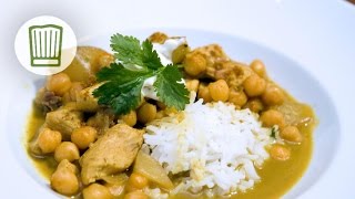 HühnchenCurry mit Kichererbsen und Mango chefkoch [upl. by Oinesra121]