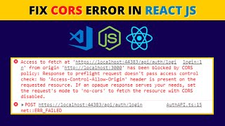 How To Fix CORS Error In React Js 2022  Solved [upl. by Eendyc]