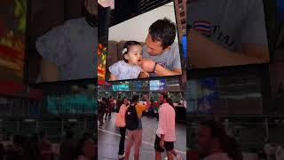 Aleena with baba jani in time square♥️🇫🇮💖viralvideo shortsvideo viralshorts subscribe [upl. by Yahsat57]