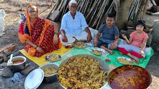 मोजक्या साहित्यात बनवा चुलीवरची झटपट चिकन बिर्याणी झणझणीत चिकन रस्सा  Restaurant Style Biryani [upl. by Azyl614]