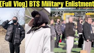 Full Vlog BTS Military Enlistment 😭 BTS Military Ceremony ❤️ bts military kpop btsarmy v jk [upl. by Bacon]