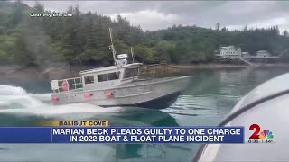 Woman indicted in viral Halibut Cove encounter between boat floatplane agrees to plea deal [upl. by Armyn708]