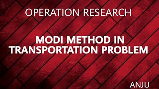 MODI METHOD IN TRANSPORTATION PROBLEM in malayalam PART 5 [upl. by Analli16]