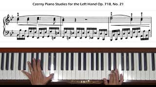 Czerny Piano Studies for the Left Hand Op 718 No 21 Piano Tutorial [upl. by Soinski]