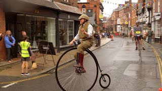 KNUTSFORD Penny Farthing Race to the Push Bike Song and Dueling Banjos [upl. by Raual183]