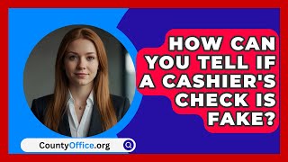 How Can You Tell If A Cashiers Check Is Fake  CountyOfficeorg [upl. by Onaimad648]