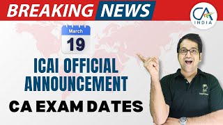 CA Exams New Date Sheet Released  ICAI Official Announcement  100 Confirmed News [upl. by Babita]