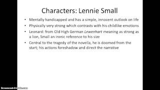 Of Mice and Men Revision Characters [upl. by Gayelord]