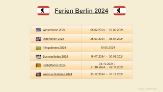 Ferien Berlin 2024 [upl. by Barnabe40]