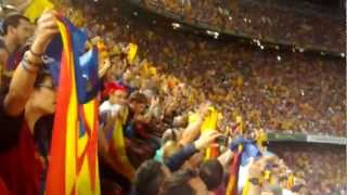 ᴴᴰ Huge clamour at Camp Nou for Catalonian independence Crits dIndependència en el Clàssic [upl. by Lymann]