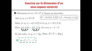 Exercice sur la dimension dun sousespace vectoriel  Sev supplémentaires [upl. by Hacker667]