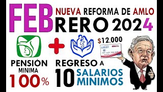 FEBRERO 2024 LLEGA REFORMA para 100 PENSIÓN IMSS ISSSTE REGRESO a SALARIO MÍNIMO [upl. by Kenon]