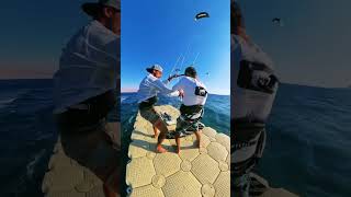 Kiteboarding with friends🤘⚡ shorts kiteboading kitemana [upl. by Narhet75]