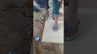 straighten the wood and press shorts woodworking carpenters diy tukangkayu homemade wood [upl. by Ellenet49]