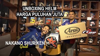 UNBOXING HELM ARAI NAKANO SHURIKEN GOLD [upl. by Inor601]