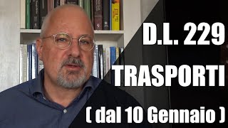 DL 229 – Trasporti e viaggi dal 10 Gennaio [upl. by Dercy]