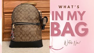 What’s in my bagWhat’s in my purse Coach Kenley backpack [upl. by Aneram469]