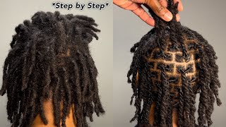 How to Perfect Two Strand Retwist on Dreads Step by Step beginner friendly retwist tutorial [upl. by Okimuk222]