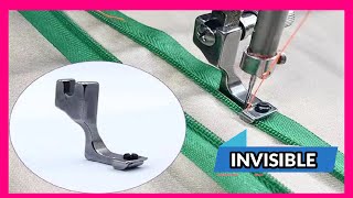 Prensatelas para CREMALLERA INVISIBLE ajustable en maquina de coser recta industrial [upl. by Messing]