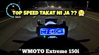 WMOTO Extreme 150i  KECERAHAN LAMPU amp TOP SPEED [upl. by Bigelow]