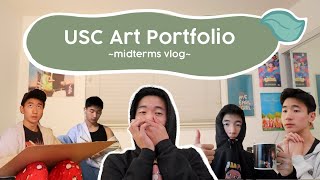 Cramming My Art Portfolio  midterms at USC art and tears 🤠 [upl. by Habeh682]