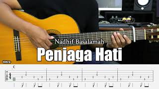 Penjaga Hati  Nadhif Basalamah  Fingerstyle Guitar Tutorial  TAB amp Lyrics [upl. by Lawan]