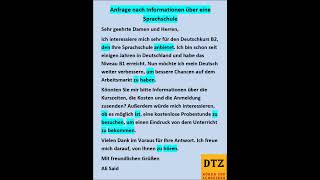 GAST DTZ B1 Briefe schreiben Prüfung B1 Neu 2024 dtz gastdtz gast briefschreiben Brief [upl. by Amimej425]