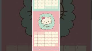 Calendario 2025 Hello Kitty pdf imprimible DIY ideas he hellokitty diseño calendar planner [upl. by Bigod91]