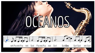 🎶 Oceanos  Playback com partitura  Sax alto 🎷 [upl. by Martinson615]