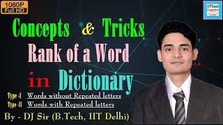 Tricks to find Rank of a word in Dictionary  Permutation  Explained by IITian  Jee Mains Advance [upl. by Felicdad]