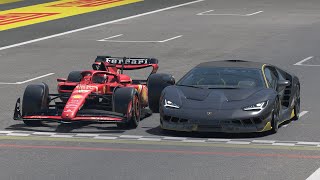 Ferrari F1 2024 vs Lamborghini Centenario  Monza [upl. by Berthe]