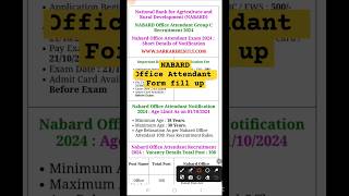 NABARD office attendant form fill up  shorts nabard nabardexam [upl. by Gish]