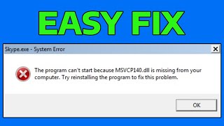 How To Fix msvcp140dll Missing Error in Windows 11  10 [upl. by Aymer]