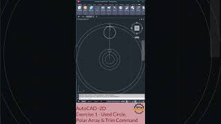 AutoCAD 2D Exercise  Circle Polar Array amp Trim Command [upl. by Oyek]