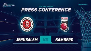 Hapoel Jerusalem v Brose Bamberg  Press Conference  Basketball Champions League 201819 [upl. by Auqenet40]