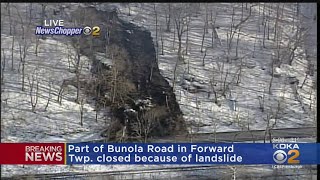 Forward Township Road Closed Due To Landslide [upl. by Beulah]