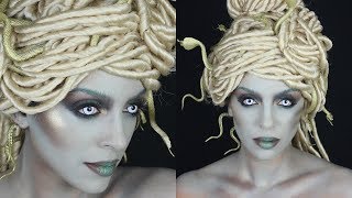 HOW TO MODERN MEDUSA HAIR amp MAKEUP HALLOWEEN TUTORIAL  DISCOCURLSTV [upl. by Erdah]