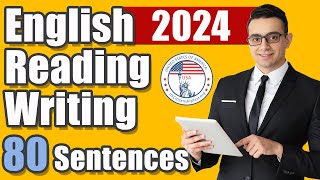 2024 US Citizenship English Reading and Writing Test  MALE voice US Naturalization [upl. by Trip]