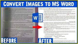 How to Convert Image to Word Document  Convert Image to Editable Text  Convert Scanned PDF MS Word [upl. by Pearline]