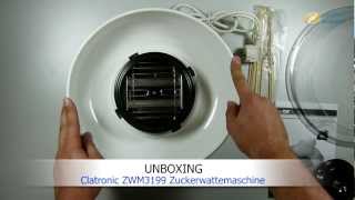 Clatronic ZWM3199 Zuckerwattemaschine ausgepackt bei computeruniverse HD [upl. by Eyde]