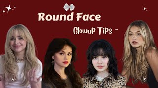 Round face Glow up Tips 🎀  Hairstyle  Makeup  Glasses  Natural glow [upl. by Iline148]