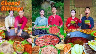 Natural Food Outdoor Cooking  Chinese Mukbang Eating Challenge  Spicy Hot Pot Seafood Recipes [upl. by Hube]